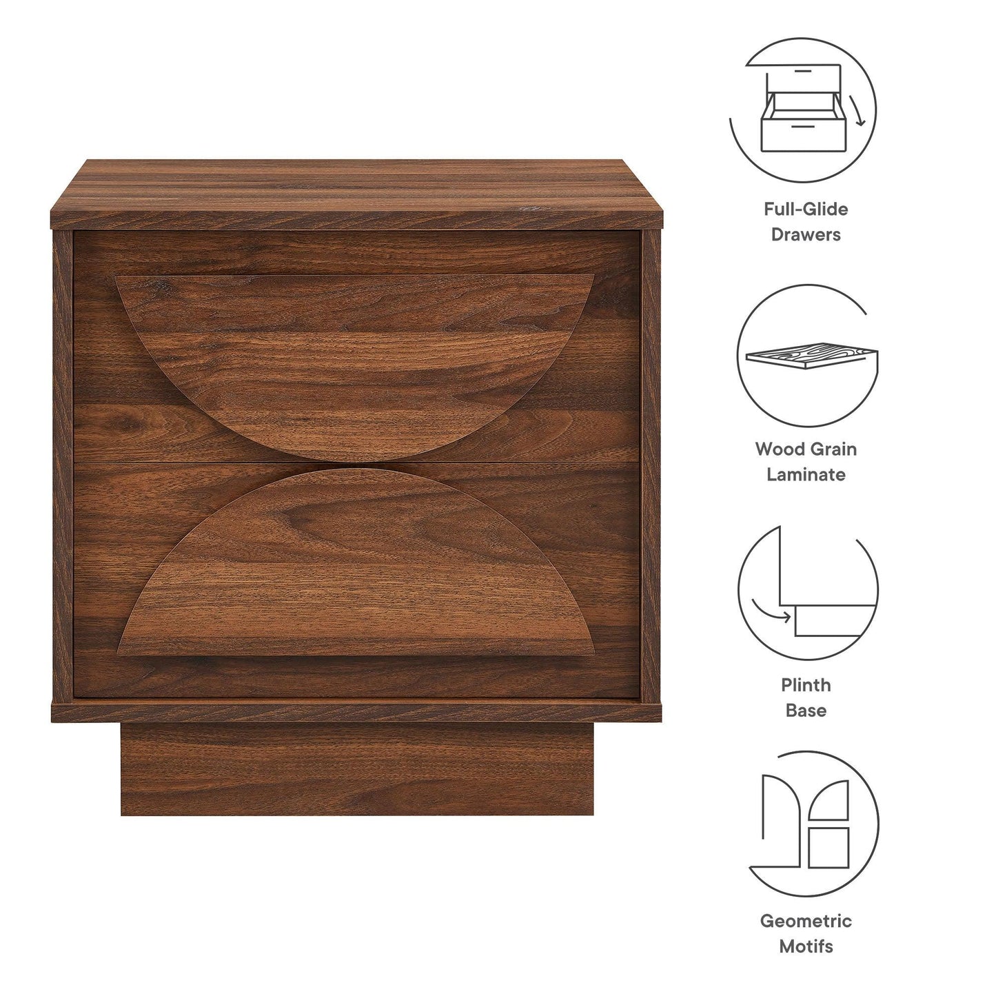 Bulwark 2-Drawer Nightstand by Modway FredCo