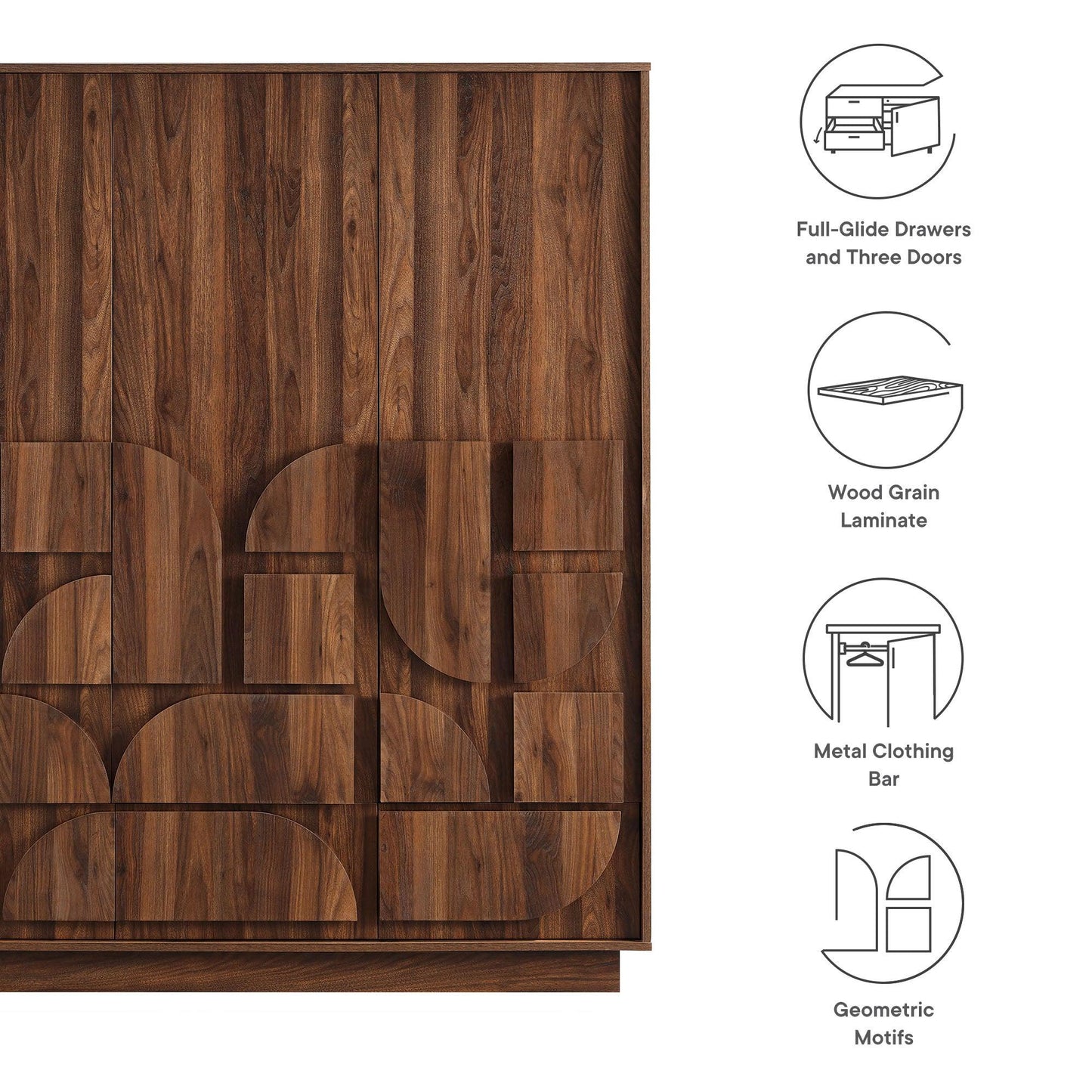 Bulwark 3-Door Wardrobe Closet by Modway FredCo