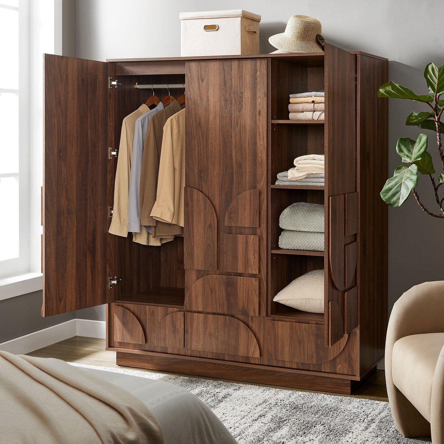 Bulwark 3-Door Wardrobe Closet by Modway FredCo