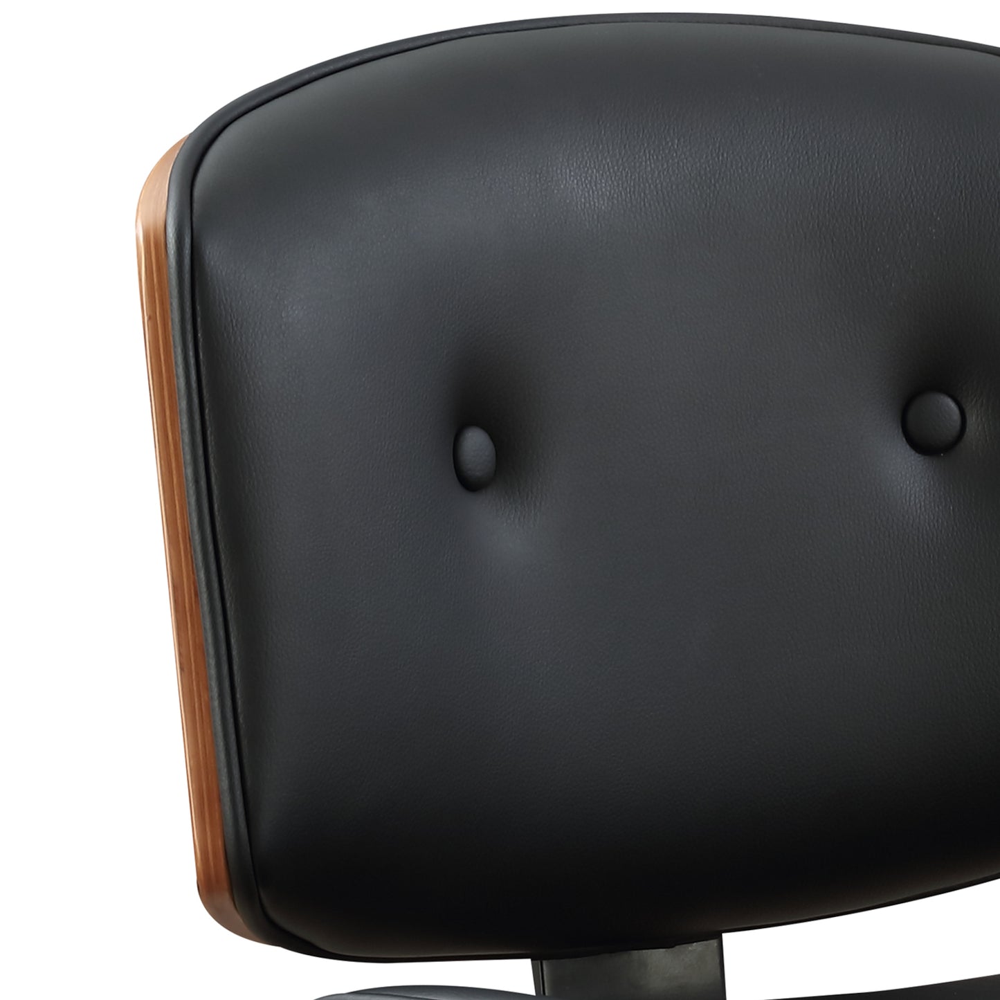 Camila Black Synthetic Leather & Walnut Finish Office Chair FredCo