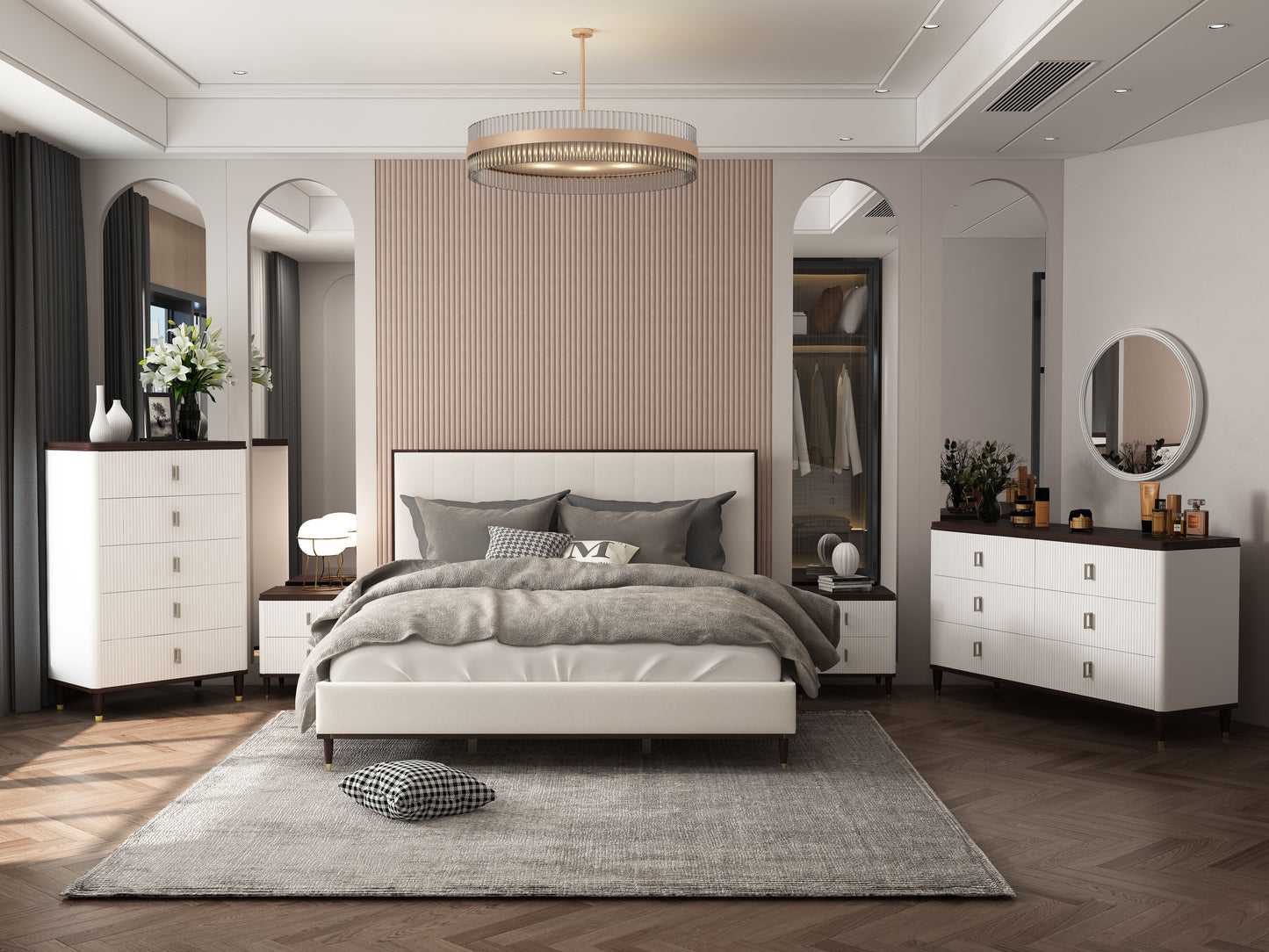 Carena Gray Round Mirror FredCo