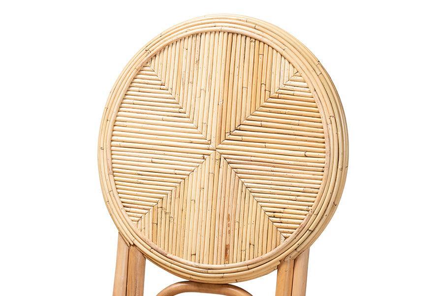 Carita Modern Bohemian Natural Brown Rattan 5-Piece Dining Set FredCo