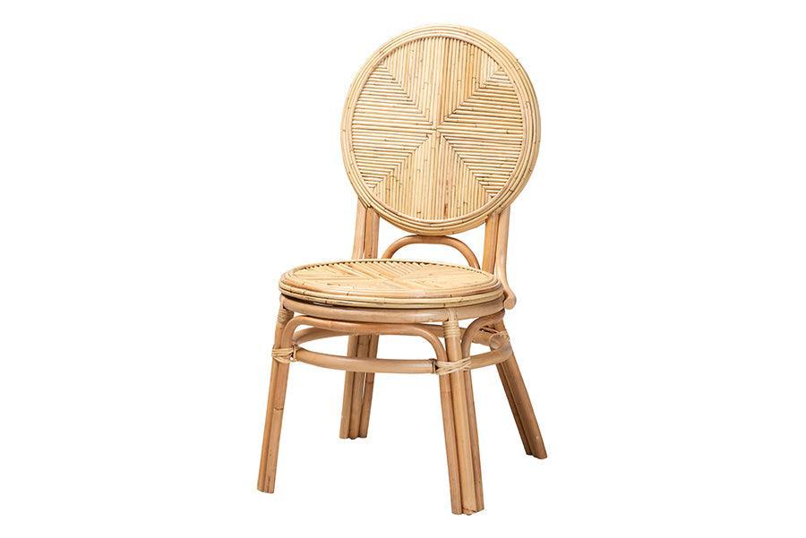 Carita Modern Bohemian Natural Brown Rattan 5-Piece Dining Set FredCo