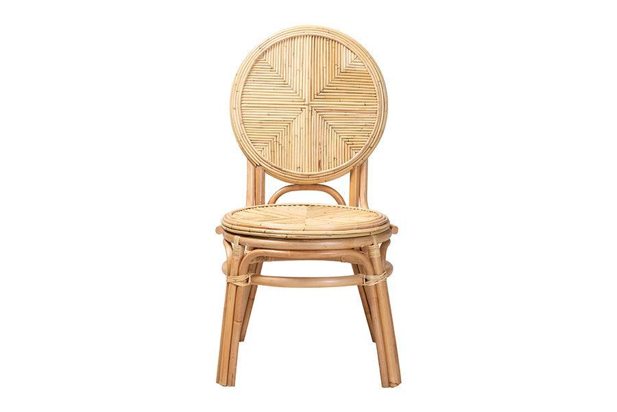 Carita Modern Bohemian Natural Brown Rattan Dining Chair FredCo