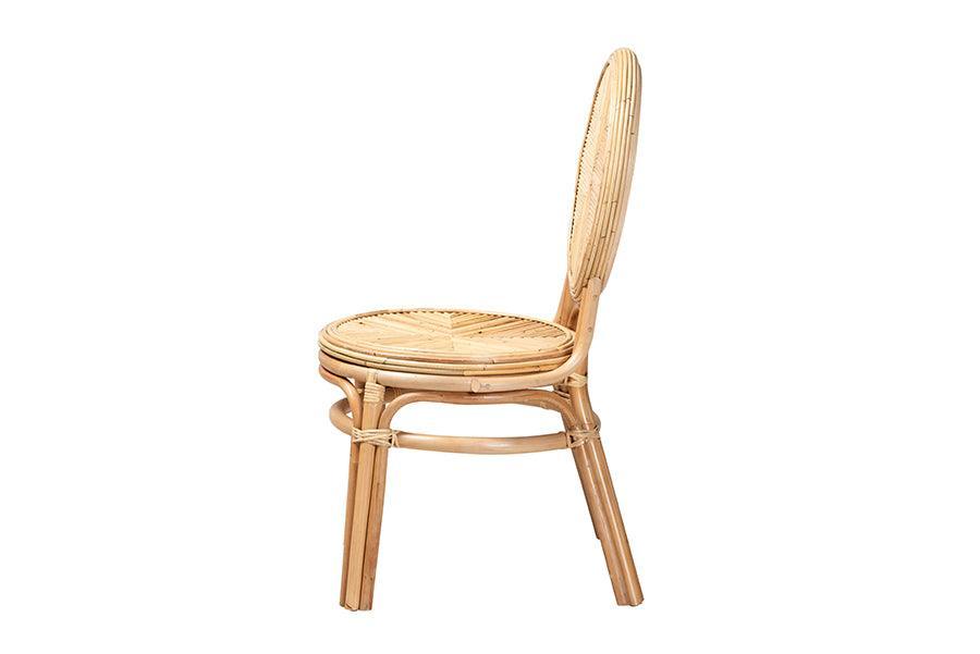 Carita Modern Bohemian Natural Brown Rattan Dining Chair FredCo