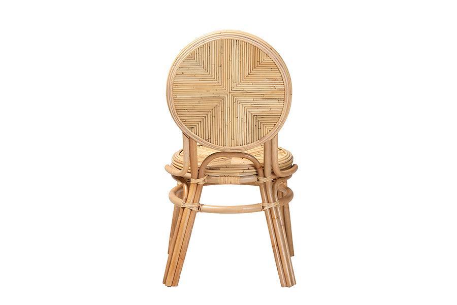 Carita Modern Bohemian Natural Brown Rattan Dining Chair FredCo