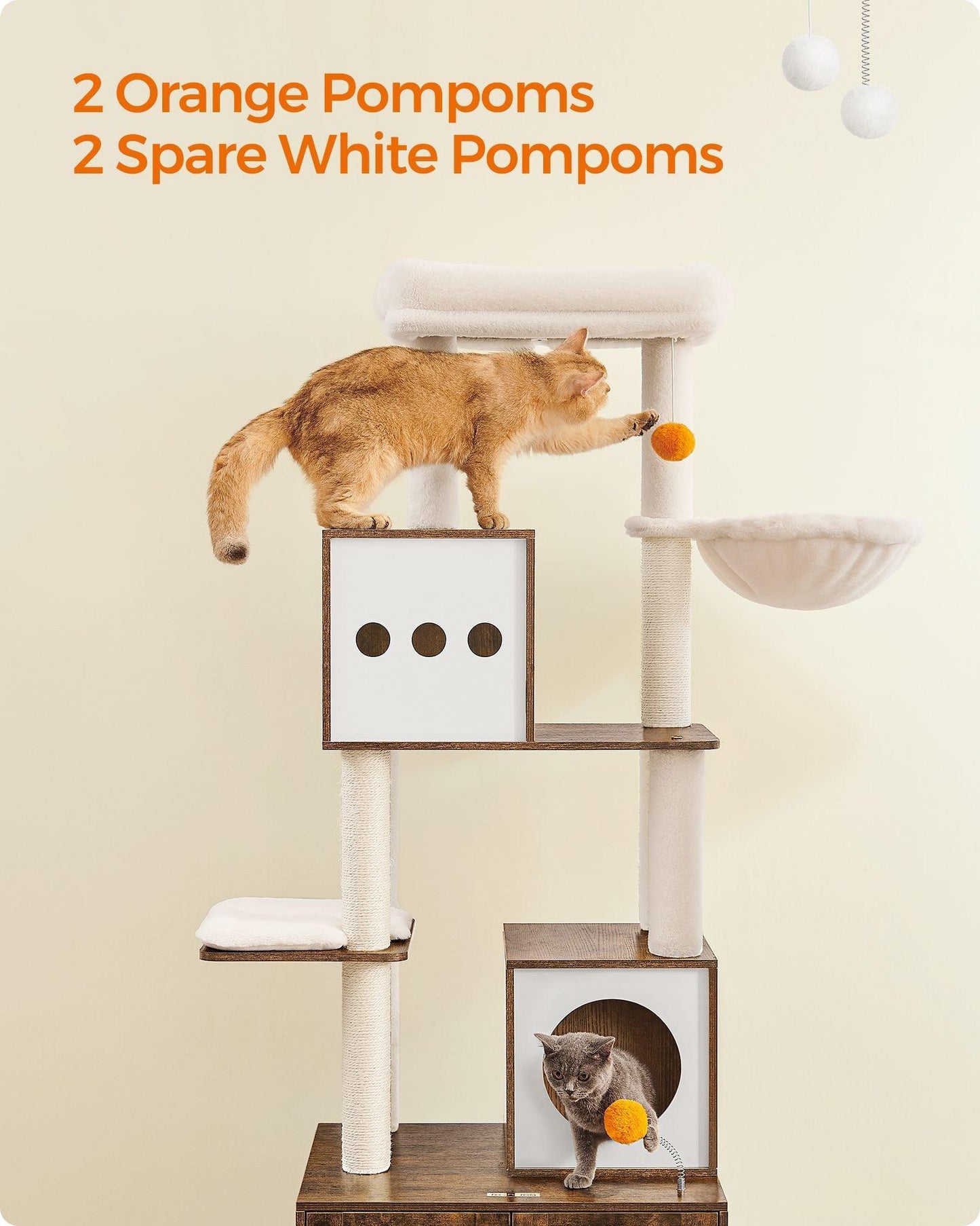 Cat Tree with Litter Box Enclosure and Scratching Posts FredCo