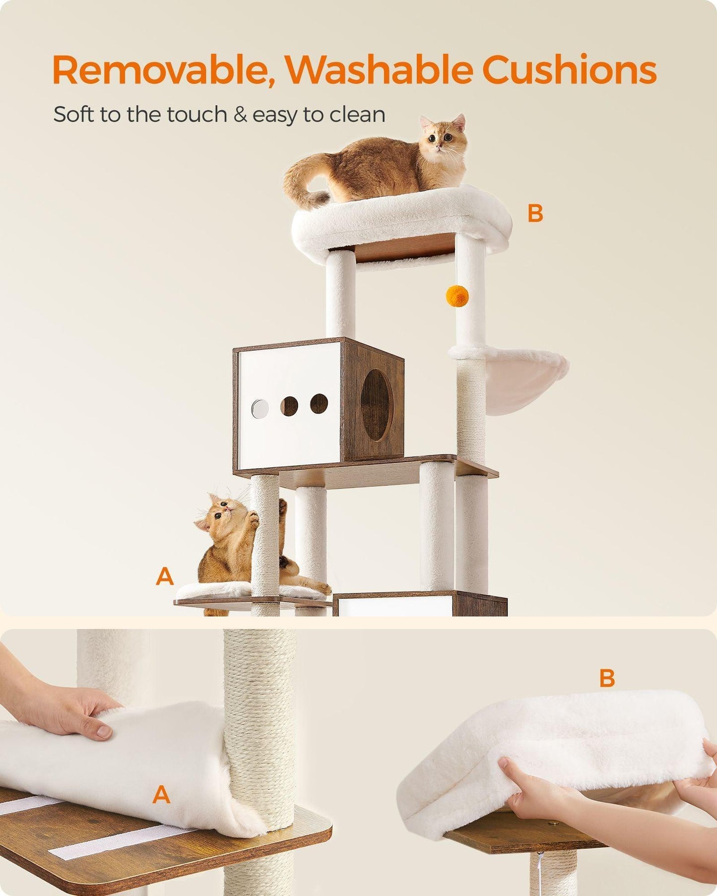 Cat Tree with Litter Box Enclosure and Scratching Posts FredCo