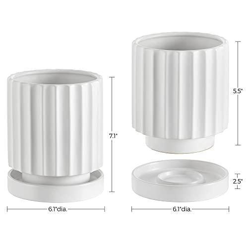 Ceramic Plant Pot Ribbed FredCo