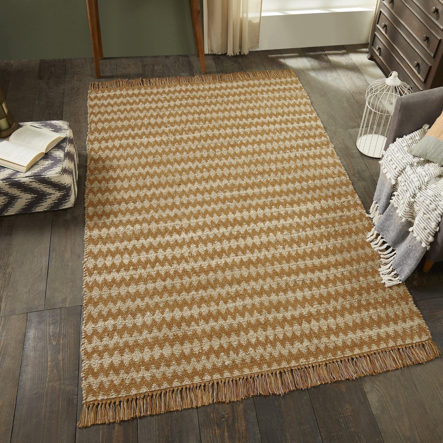 Chevron Eco-Friendly Hand Woven Jute Rug FredCo