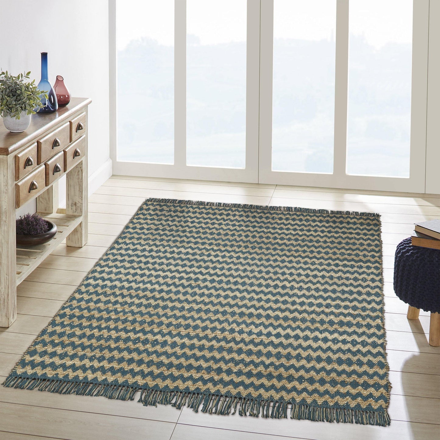 Chevron Eco-Friendly Hand Woven Jute Rug FredCo