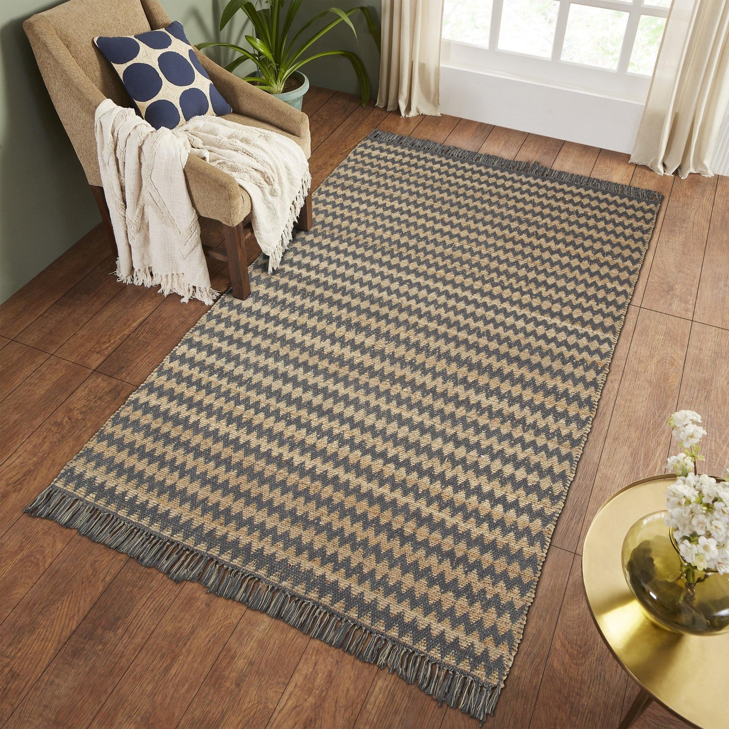 Chevron Eco-Friendly Hand Woven Jute Rug FredCo