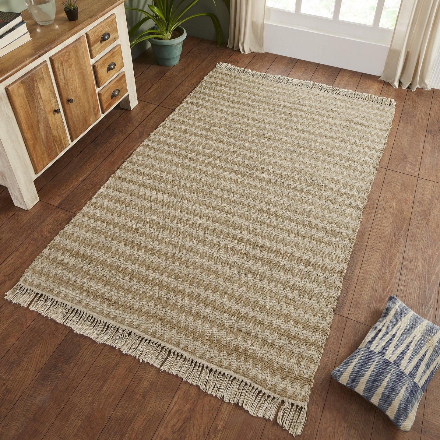 Chevron Eco-Friendly Hand Woven Jute Rug FredCo