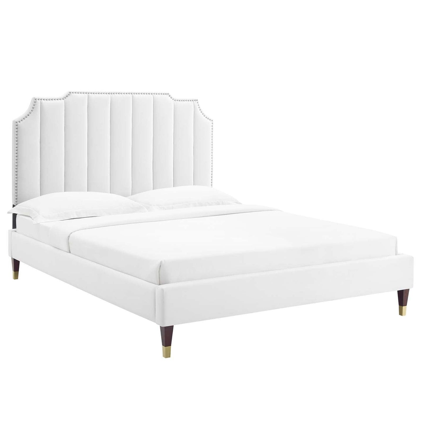 Colette King Performance Velvet Platform Bed, MOD-7074 FredCo