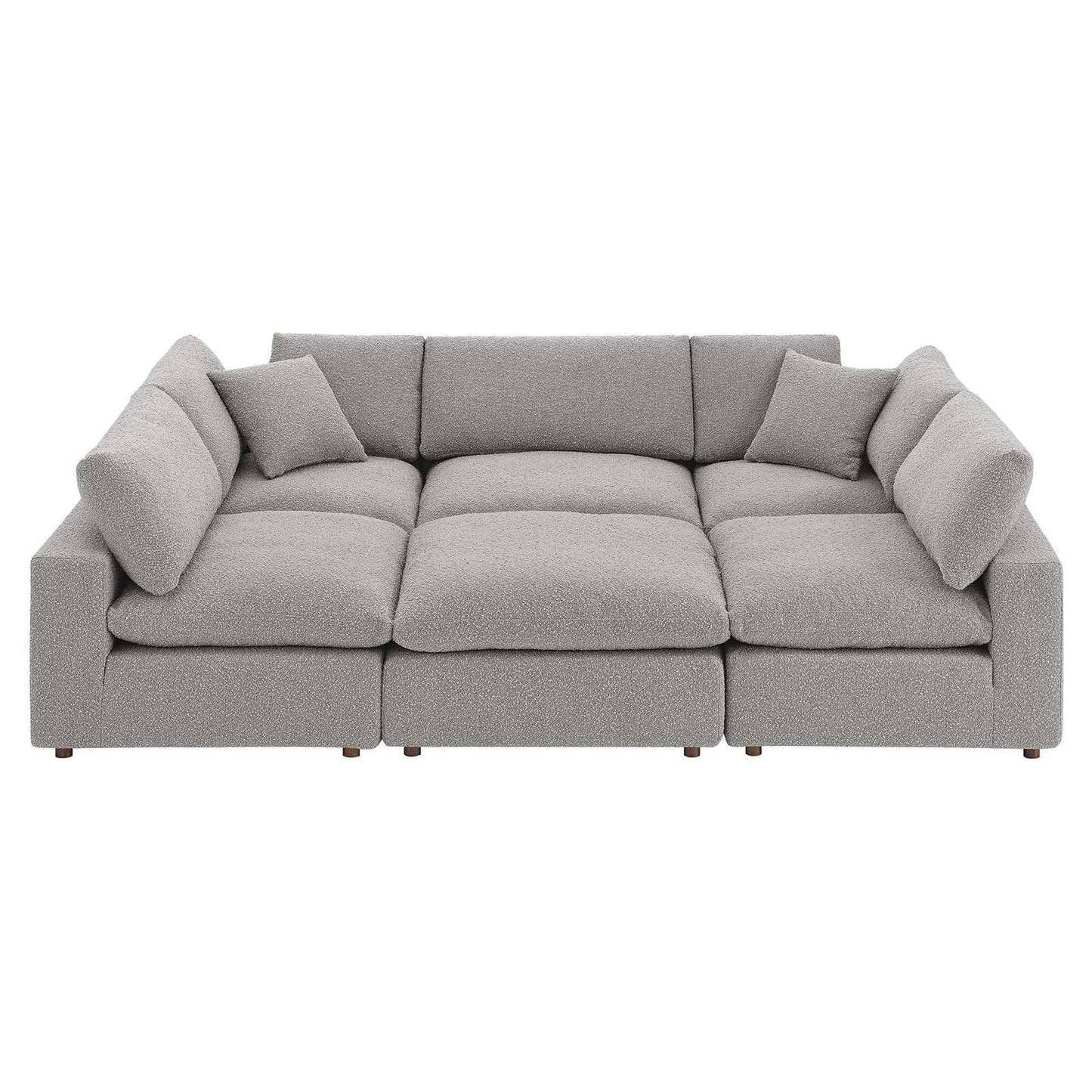 Commix Down Filled Overstuffed Boucle Fabric 6-Piece Sectional Sofa, EEI-6372 FredCo