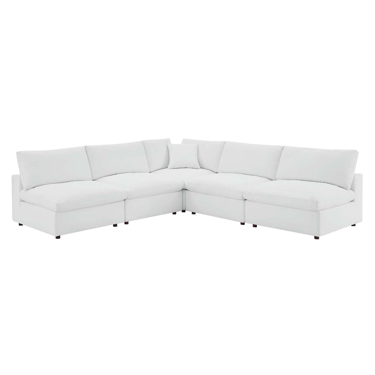 Commix Down Filled Overstuffed Vegan Leather 5-Piece Sectional Sofa, EEI-4919 FredCo