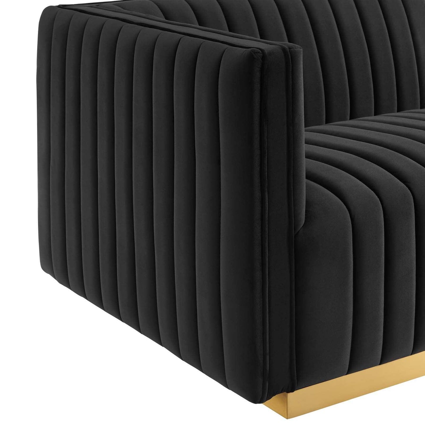 Conjure Channel Tufted Performance Velvet 4-Piece Sofa, EEI-5845 FredCo