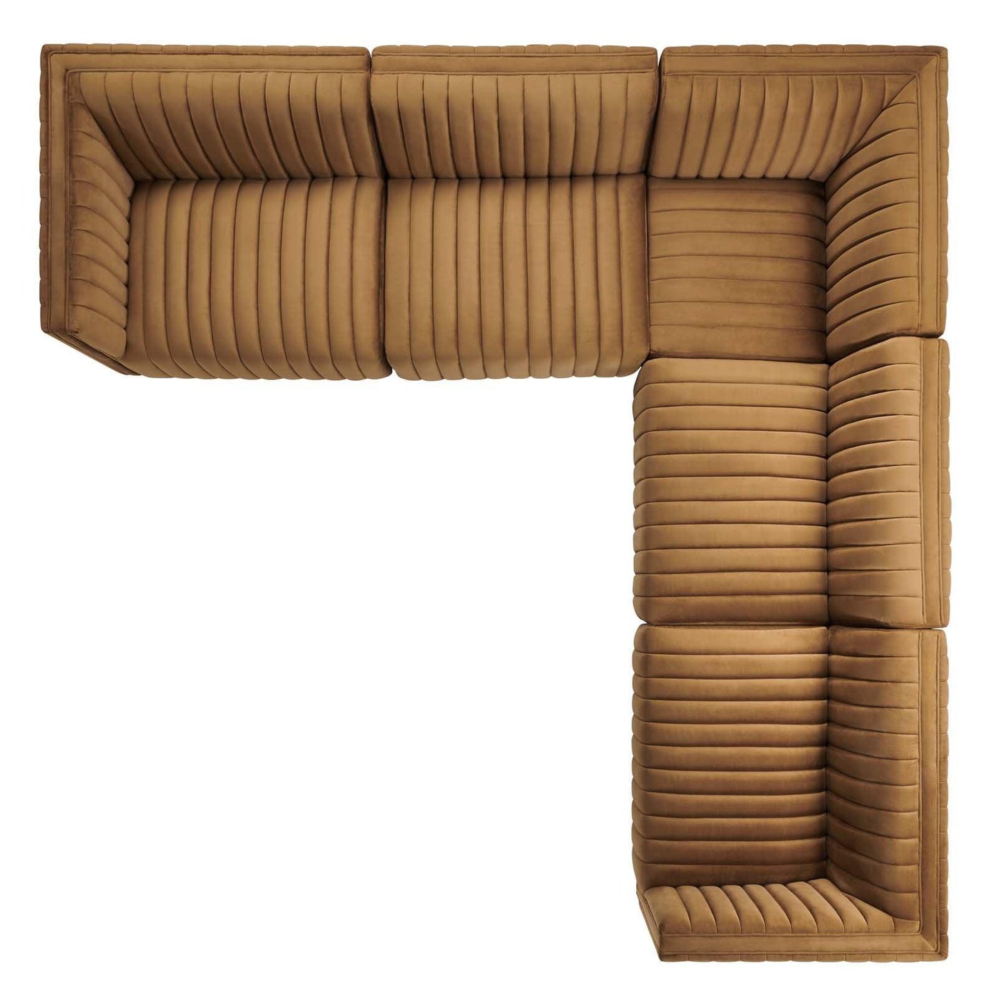 Conjure Channel Tufted Performance Velvet 5-Piece Sectional, EEI-5772 FredCo