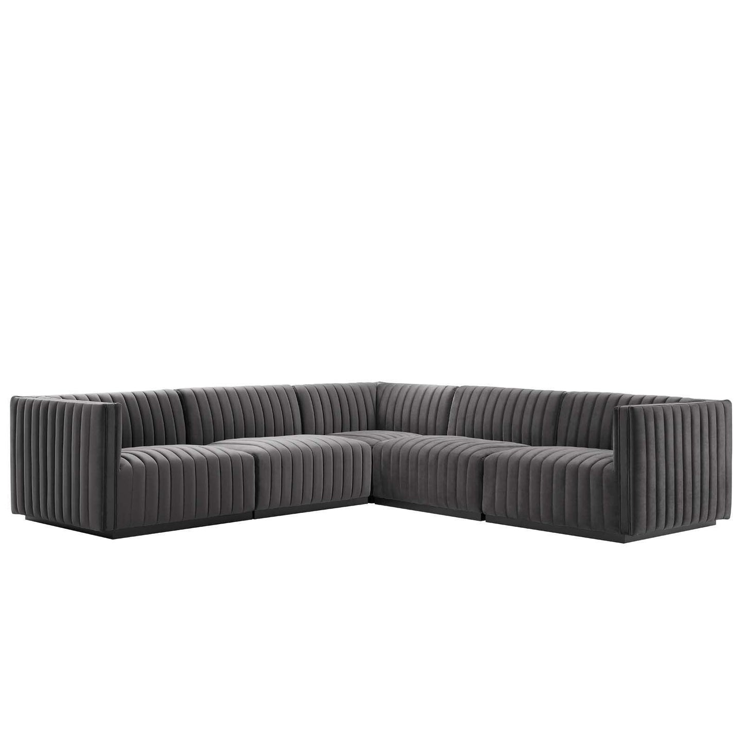 Conjure Channel Tufted Performance Velvet 5-Piece Sectional, EEI-5772 FredCo