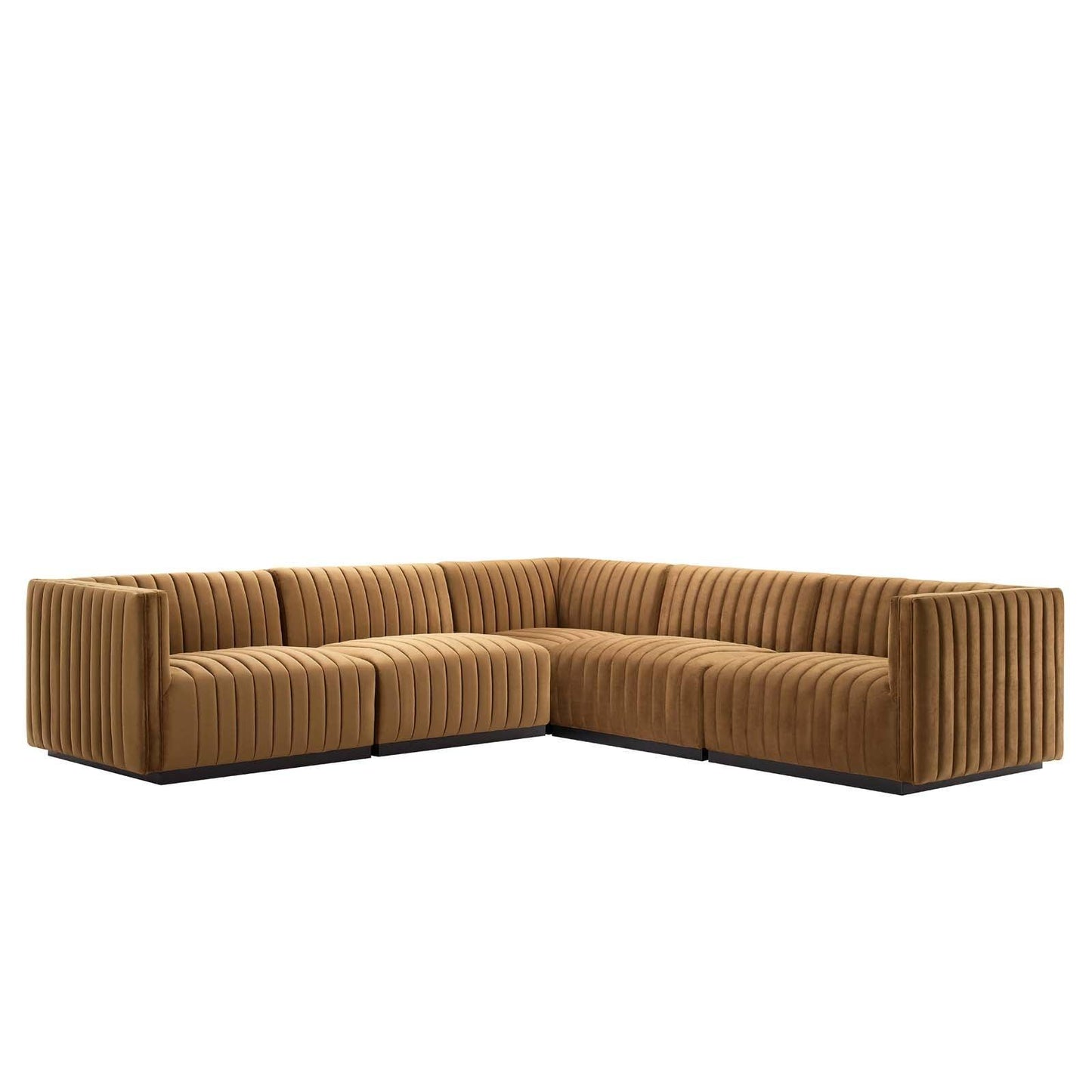 Conjure Channel Tufted Performance Velvet 5-Piece Sectional, EEI-5772 FredCo