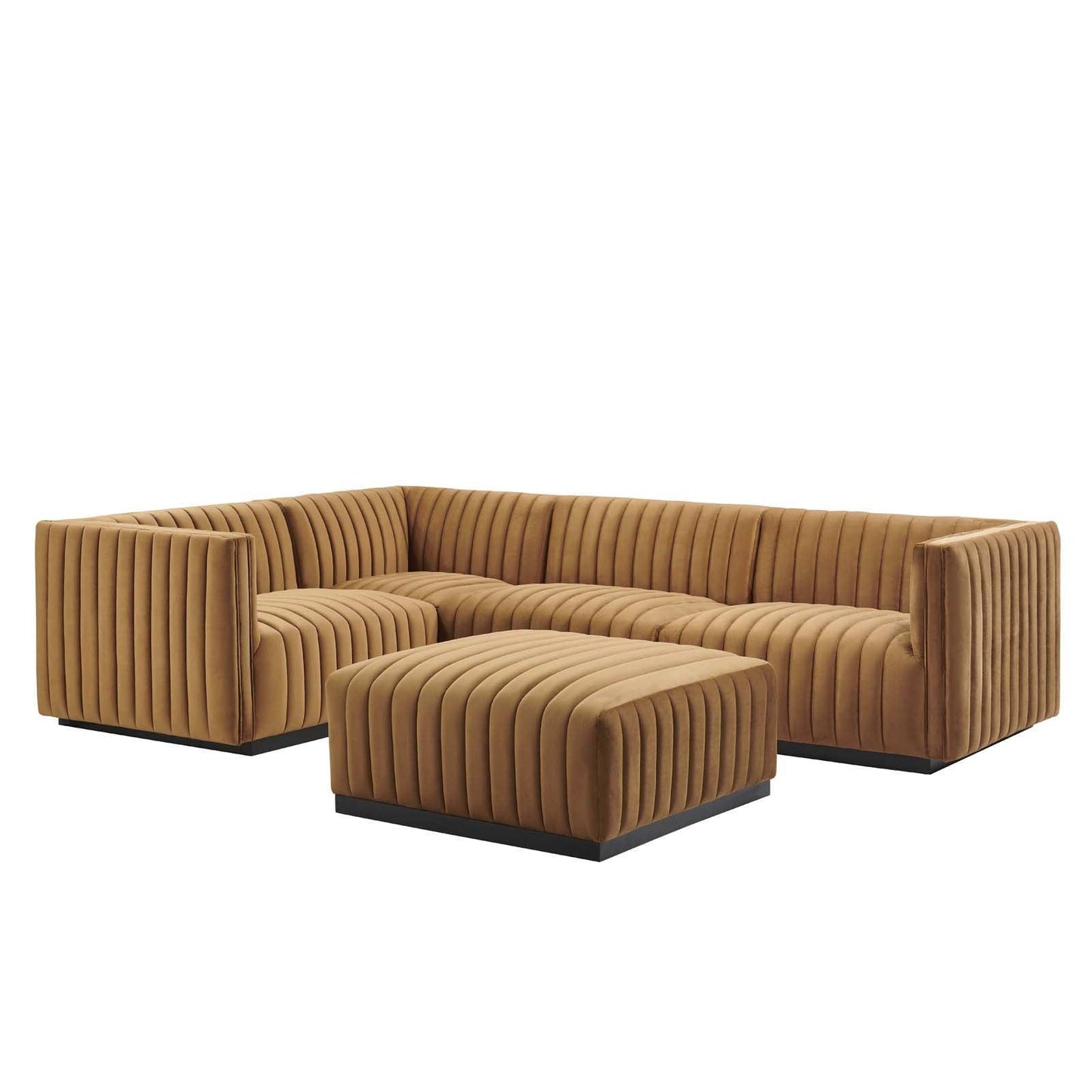 Conjure Channel Tufted Performance Velvet 5-Piece Sectional, EEI-5774 FredCo