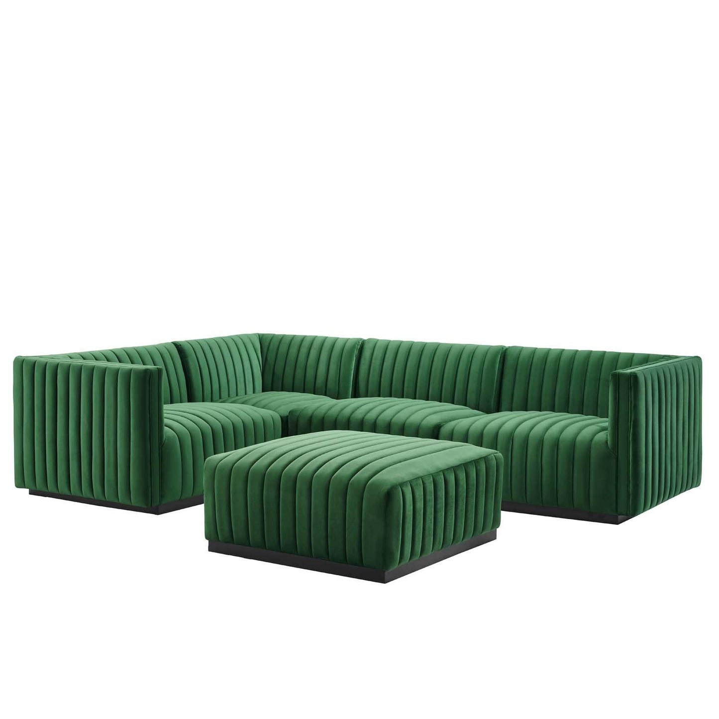 Conjure Channel Tufted Performance Velvet 5-Piece Sectional, EEI-5774 FredCo