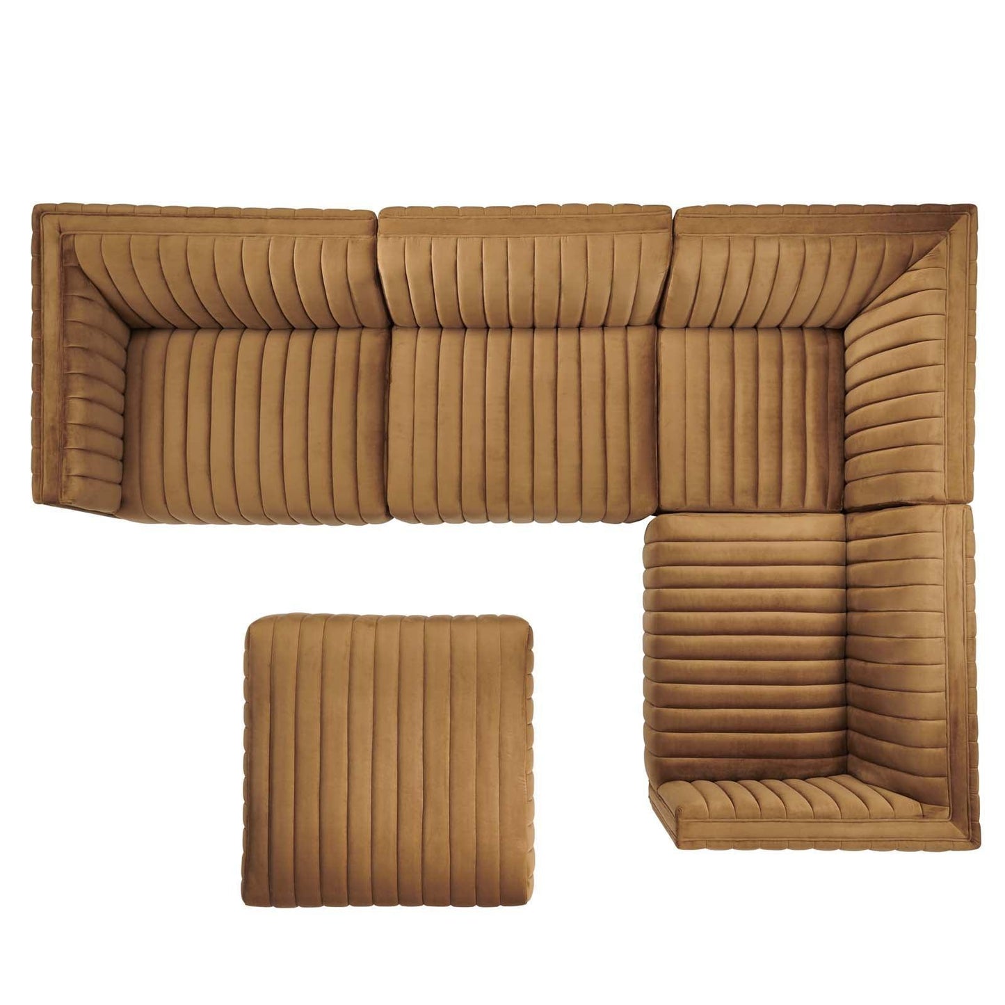 Conjure Channel Tufted Performance Velvet 5-Piece Sectional, EEI-5774 FredCo