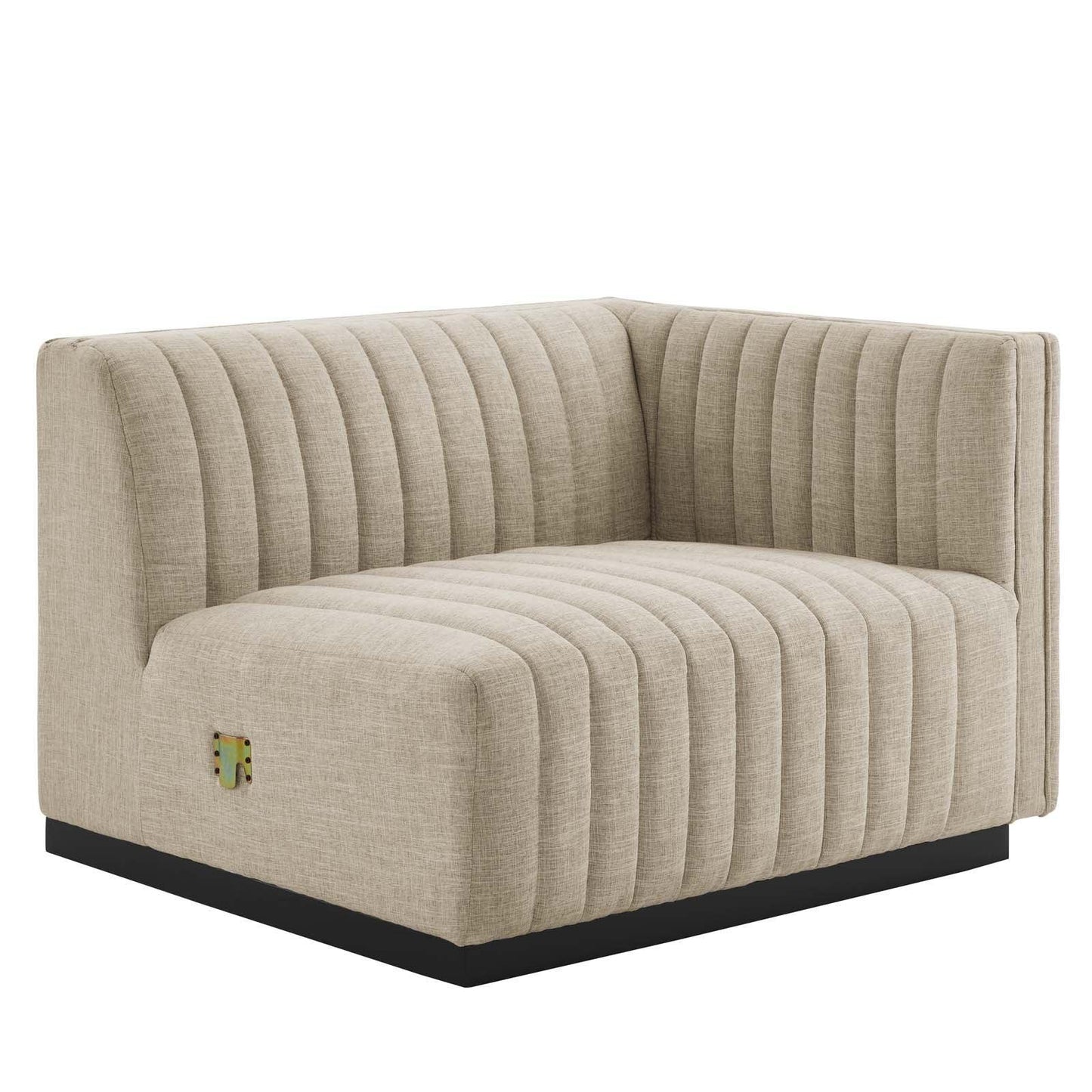 Conjure Channel Tufted Upholstered Fabric 4-Piece L-Shaped Sectional, EEI-5792 FredCo