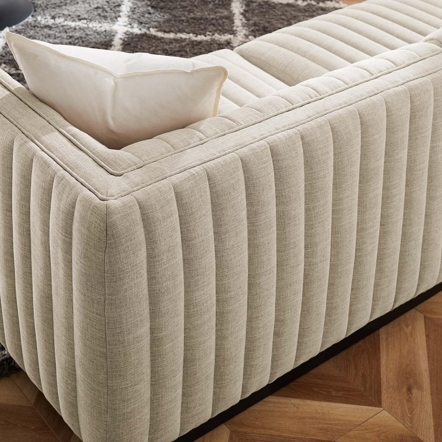 Conjure Channel Tufted Upholstered Fabric 5-Piece L-Shaped Sectional, EEI-5794 FredCo