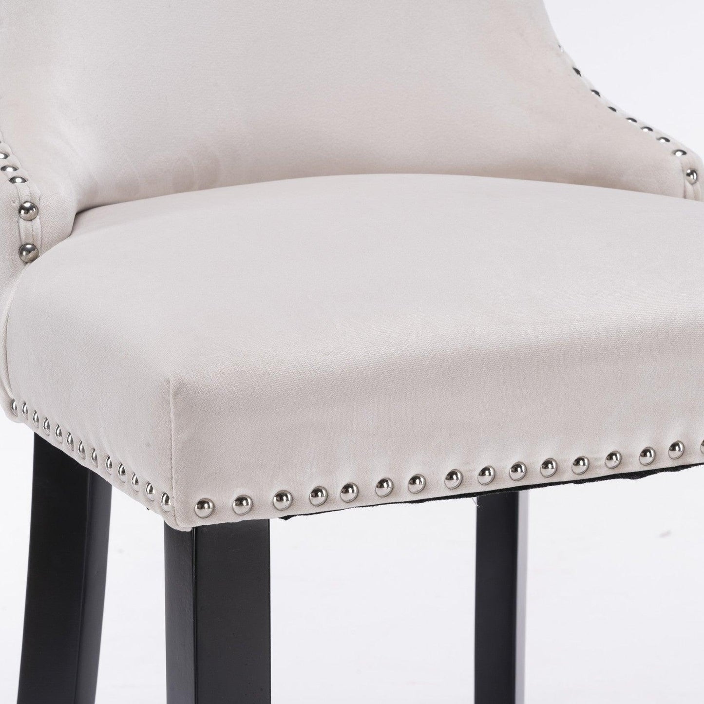 Contemporary Velvet Upholstered Wing-Back Barstools, Bar stools, Set of 2 FredCo