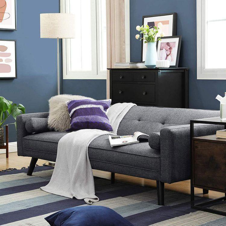 Convertible Couch Sofa Bed Grey FredCo