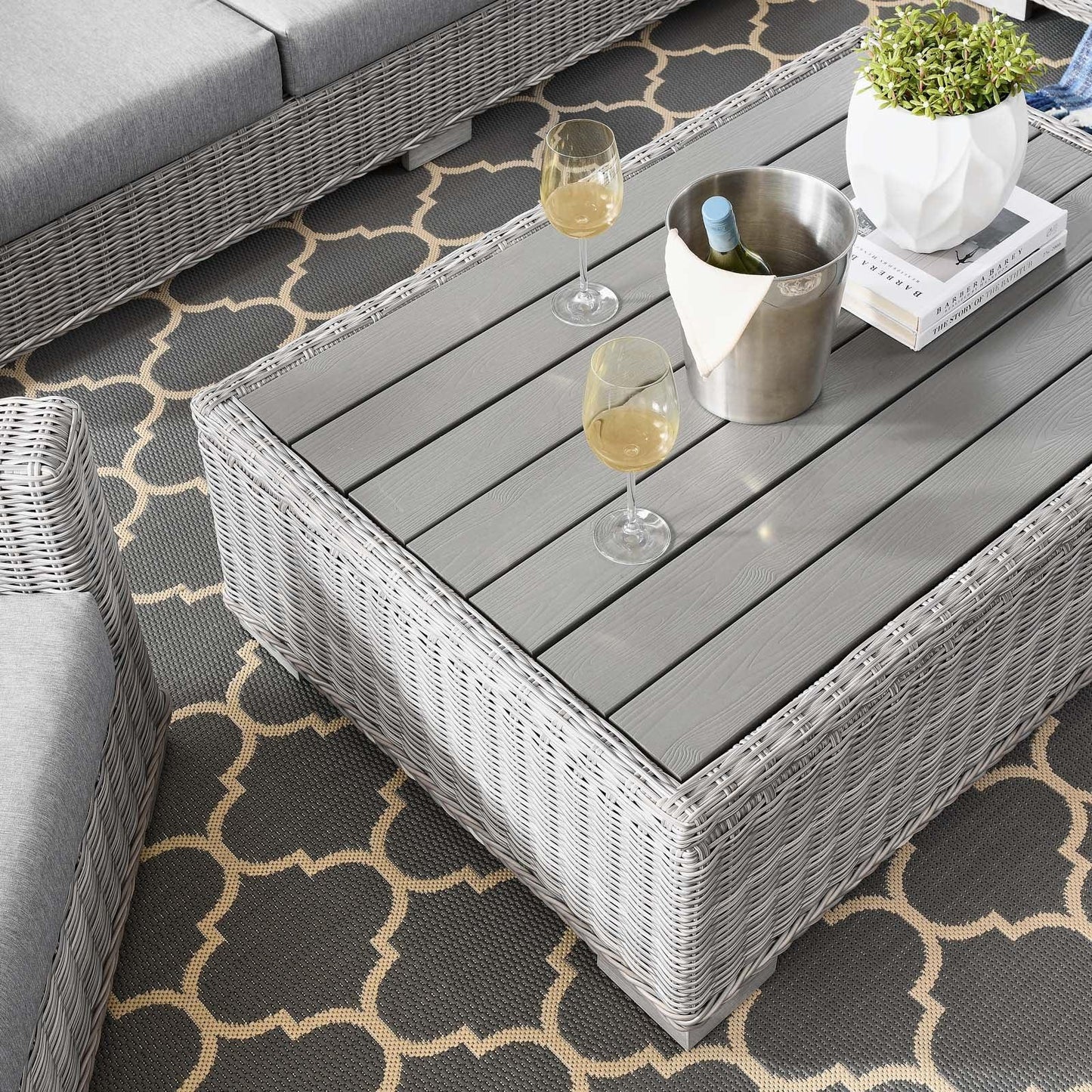Conway 4-Piece Outdoor Patio Wicker Rattan Furniture Set, EEI-5095 FredCo
