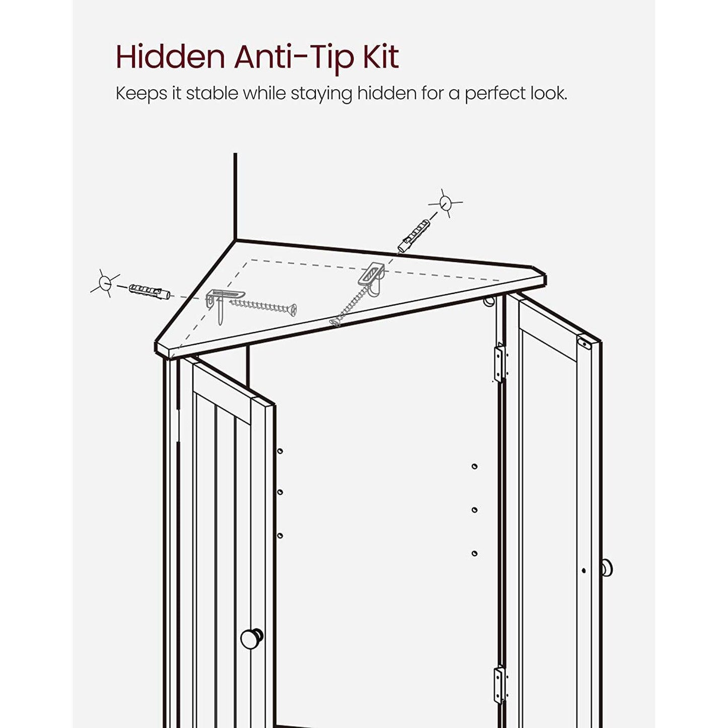 Corner Bathroom Cabinet with Doors FredCo