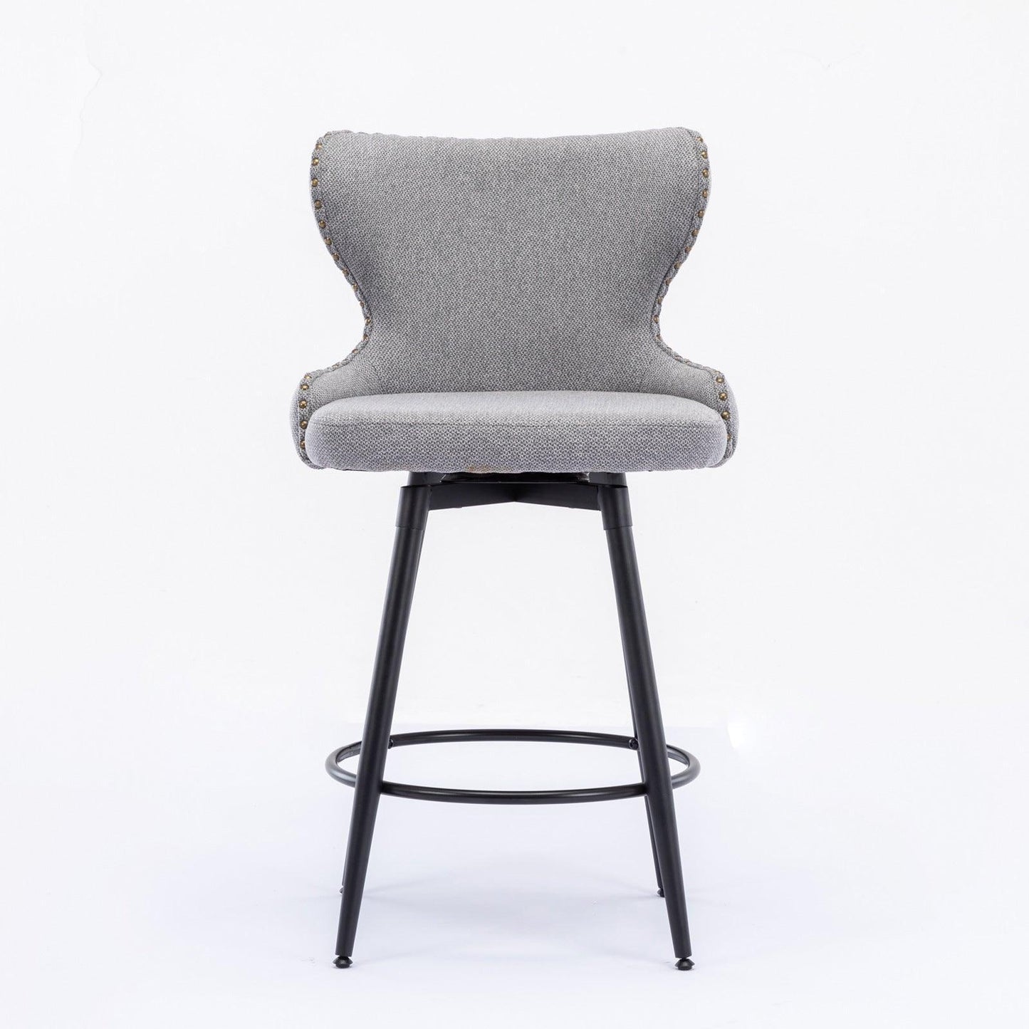 Counter Height 25" Modern Linen Fabric Counter Chairs, Set of 2 FredCo