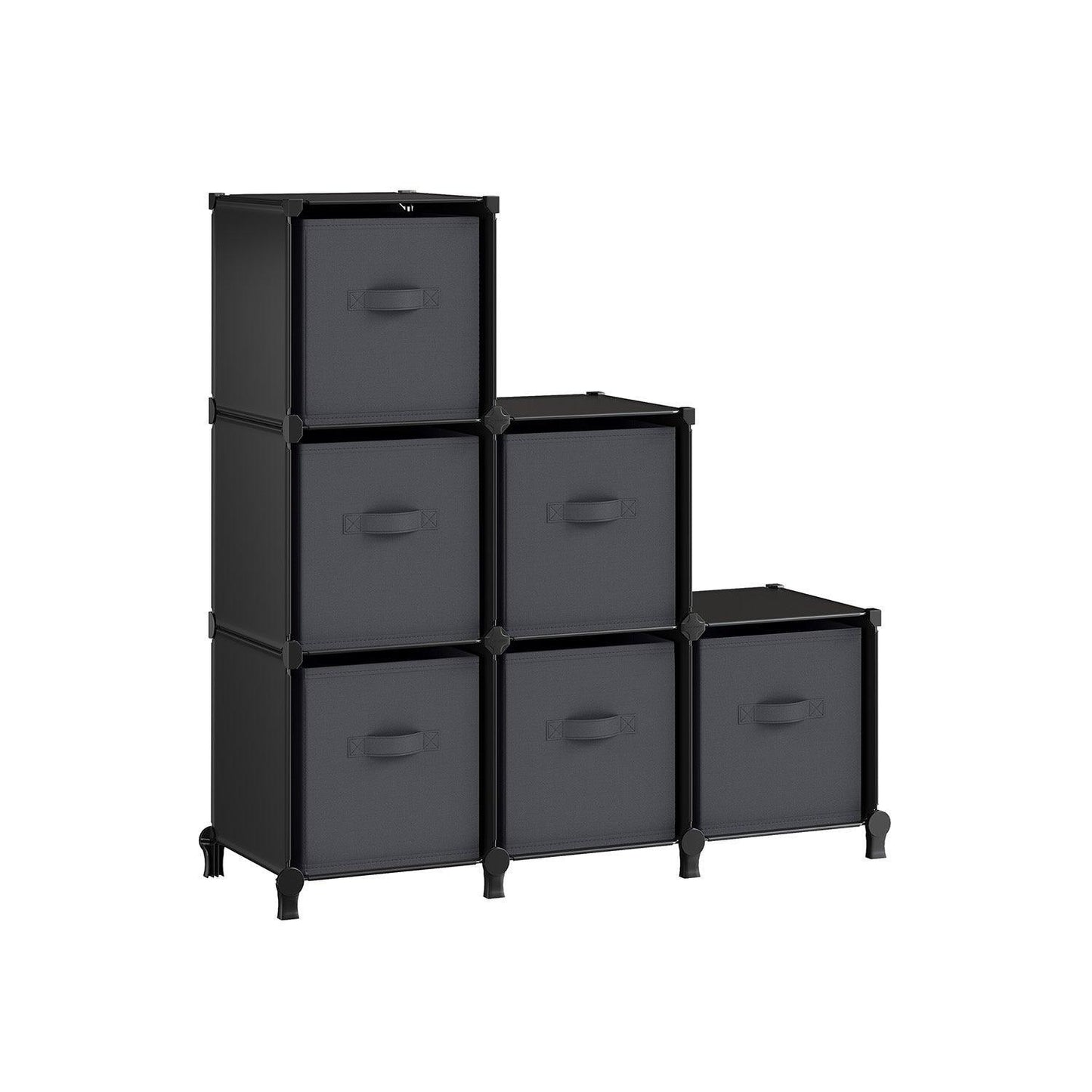 Cube Storage Organizer with Storage Boxes Black and Gray FredCo