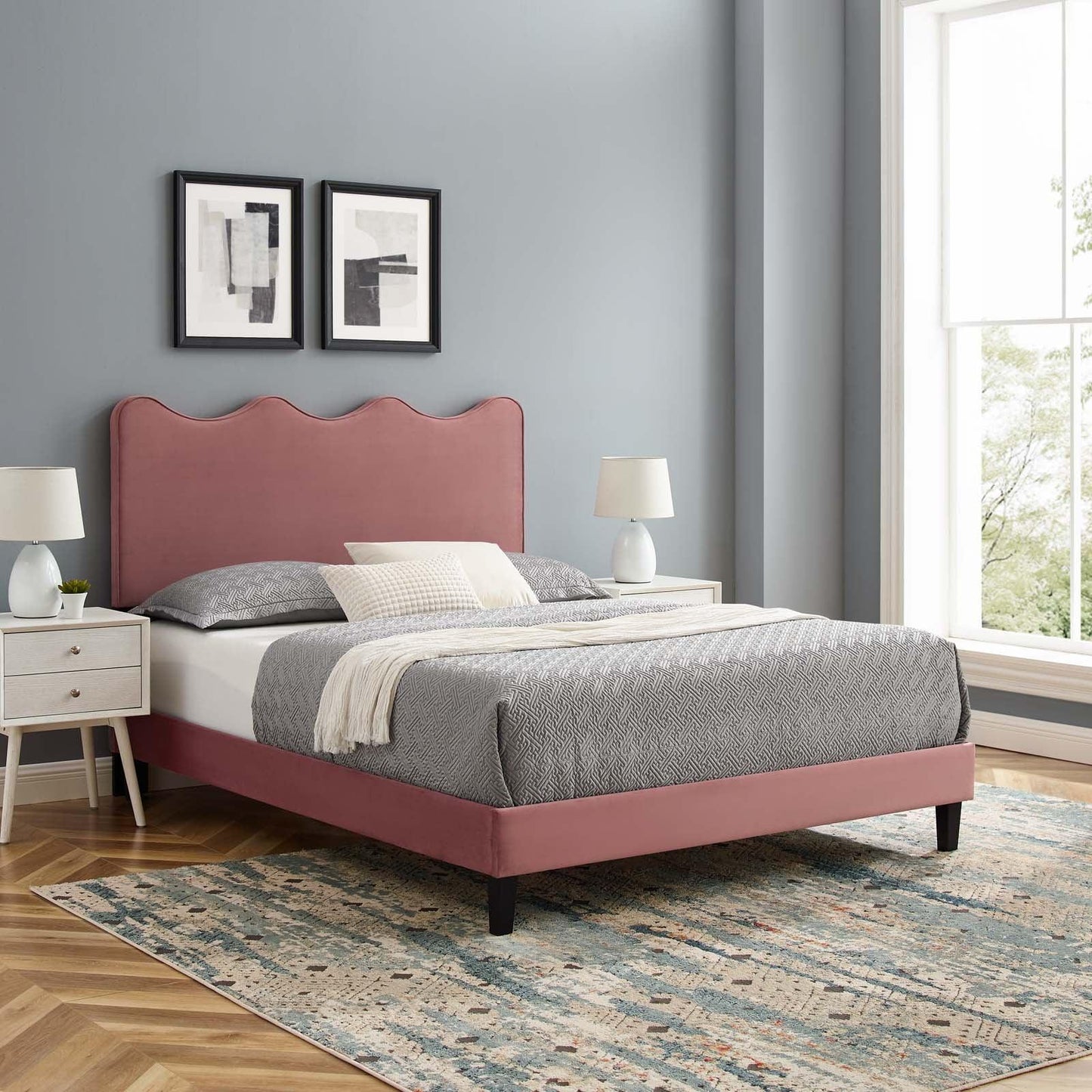 Current Performance Velvet Queen Platform Bed, MOD-6735 FredCo