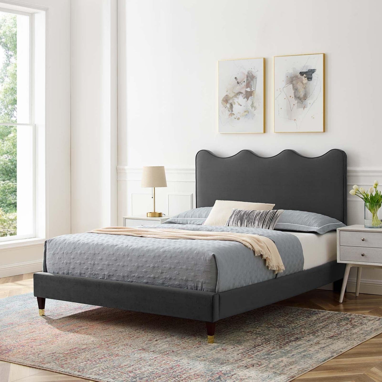 Current Performance Velvet Twin Platform Bed, MOD-6728 FredCo