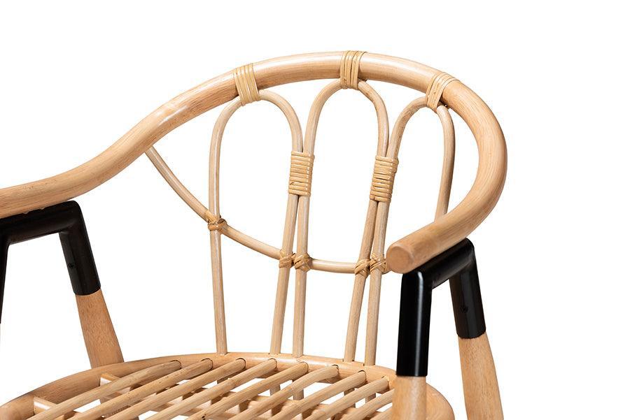 Cyntia Modern Bohemian Natural Brown Rattan Counter Stool FredCo