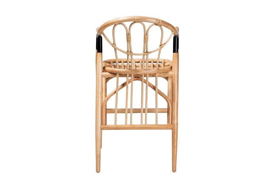 Cyntia Modern Bohemian Natural Brown Rattan Counter Stool FredCo