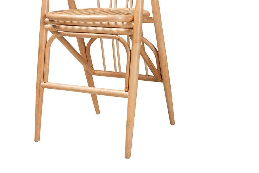 Cyntia Modern Bohemian Natural Brown Rattan Counter Stool FredCo