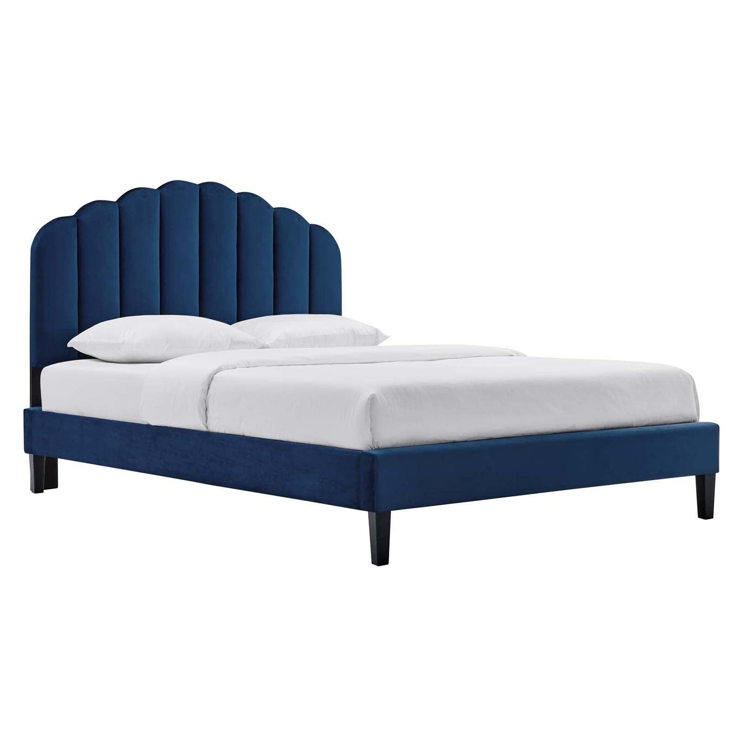 Daisy Performance Velvet Queen Platform Bed, MOD-6287 FredCo