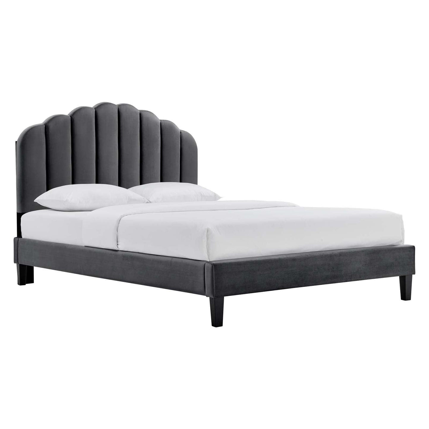 Daisy Performance Velvet Queen Platform Bed, MOD-6287 FredCo