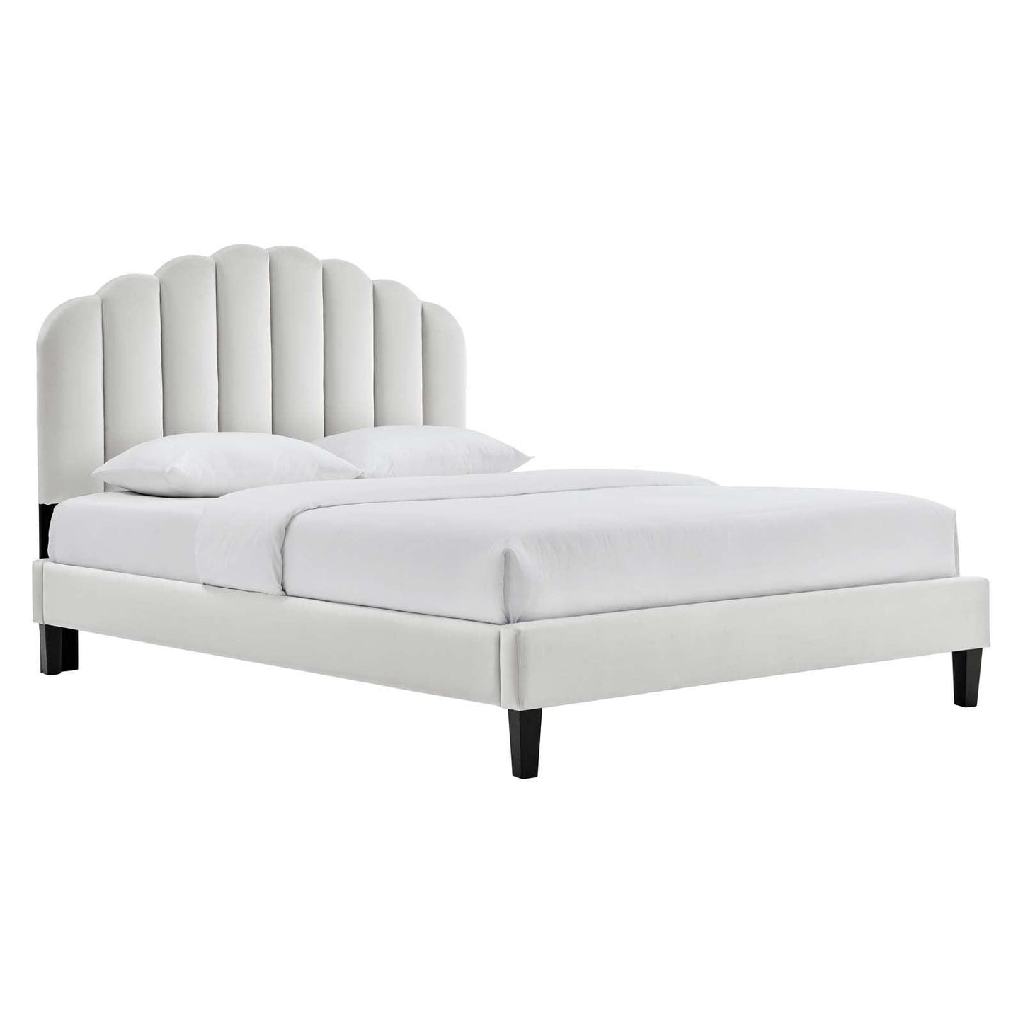 Daisy Performance Velvet Queen Platform Bed, MOD-6287 FredCo
