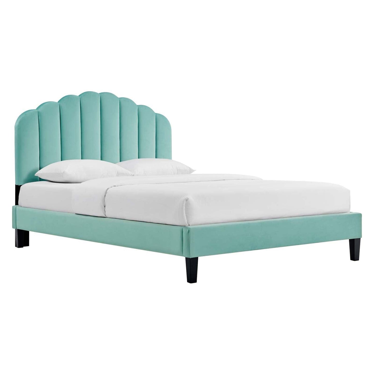 Daisy Performance Velvet Queen Platform Bed, MOD-6287 FredCo