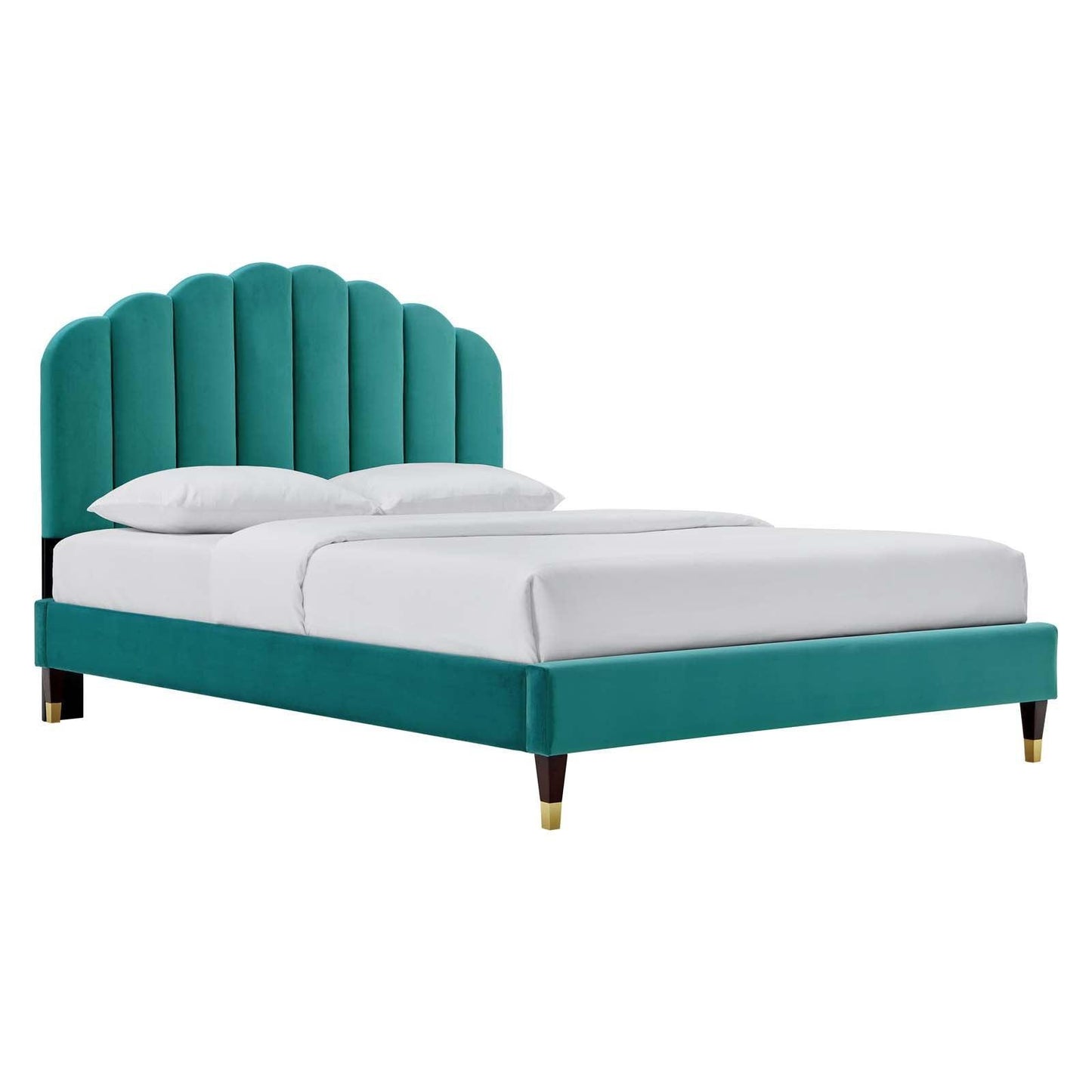 Daisy Performance Velvet Queen Platform Bed, MOD-6288 FredCo