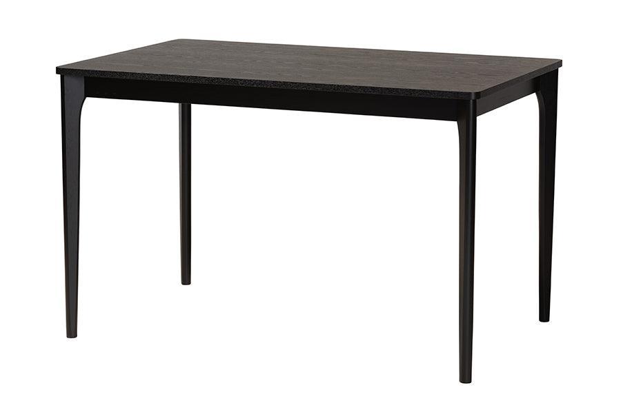 Darrion Mid-Century Modern Cream Fabric and Black Finished Wood 5-Piece Dining Set FredCo