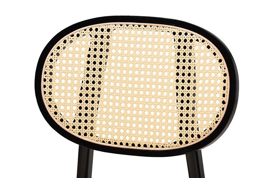 Darrion Mid-Century Modern Cream Fabric and Black Finished Wood 5-Piece Dining Set FredCo