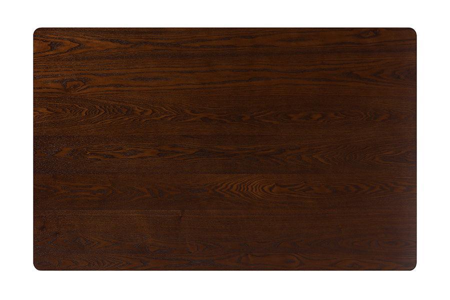 Darrion Mid-Century Modern Grey Fabric and Walnut Brown Finished Wood 5-Piece Dining Set FredCo