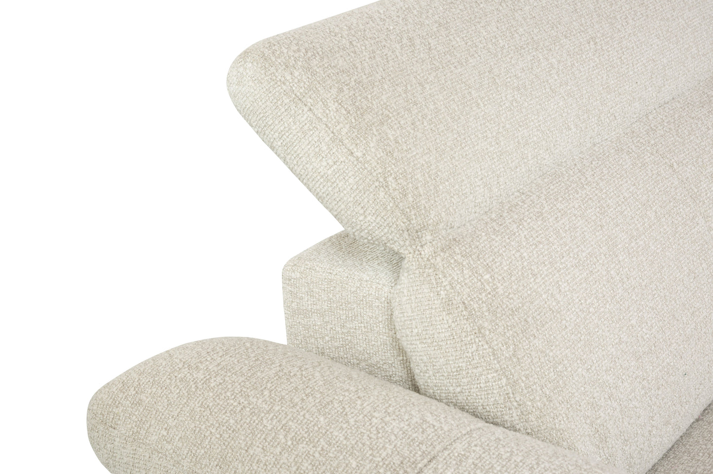 Dayana Beige Boucle Power Recliner Sectional Sofa for 5 People with Cupholder Console & Adjustable Headrest FredCo