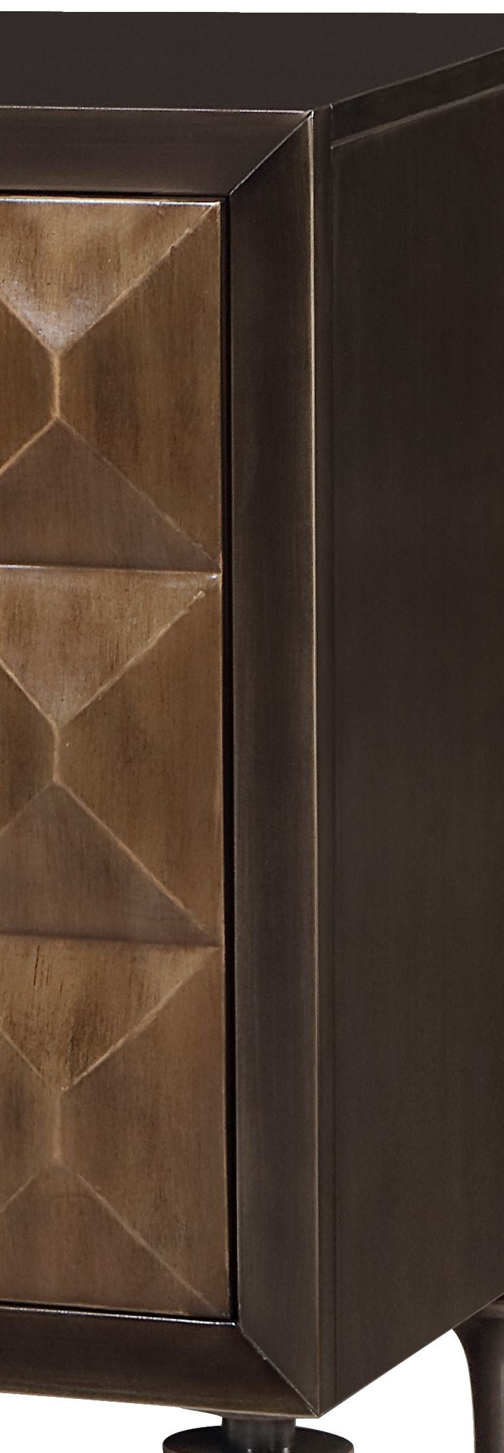 Diya Forged Bronze & Espresso Finish Console Cabinet FredCo
